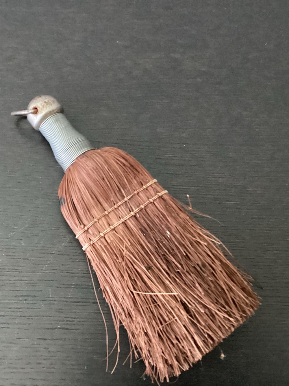 Vtg. Straw Whisk Broom Handcrafted from natural broom corn fibers.  Small